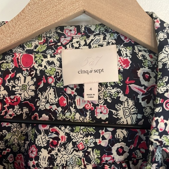 Cinq à Sept | Quin Floral Layered Overlay Feminine Flowy Midi Dress Size 4 - Picture 8 of 13